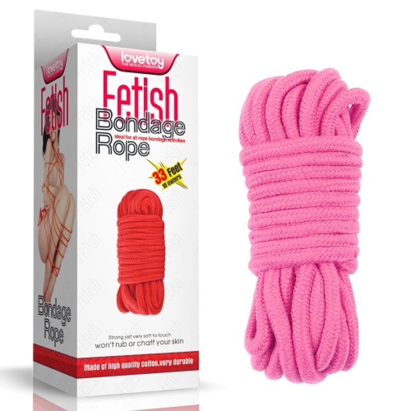 Розовая веревка для бондажа Fetish Bondage Rope 10 метров