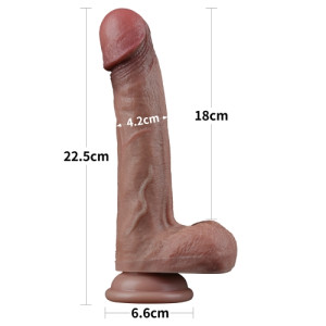 Реалистичный фаллоимитатор на присоске Dual Layered Silicone Cock 22.5 см (иной угол)