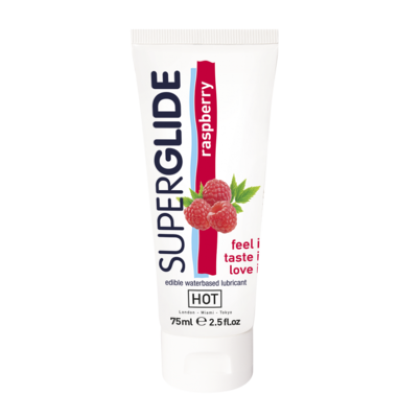 Орально-вагинальная съедобная смазка со вкусом малины Superglide (75 мл)