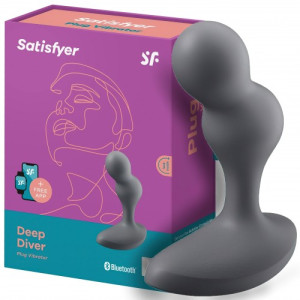 Анальный смарт-стимулятор с вибрацией серый Deep Diver Satisfyer