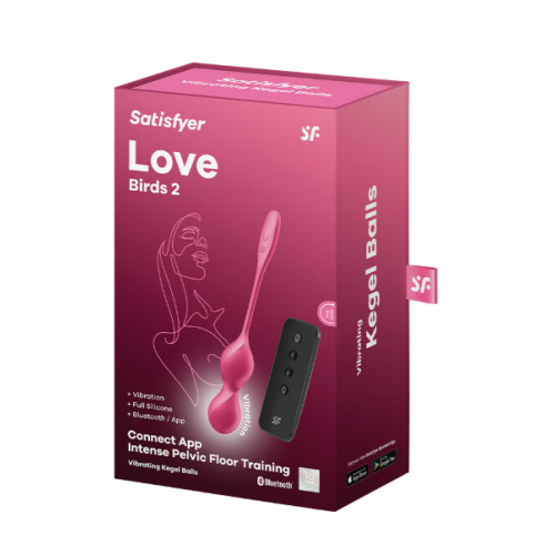 Смарт-виброшарики с пультом ДУ красные Love Birds 2 Satisfyer