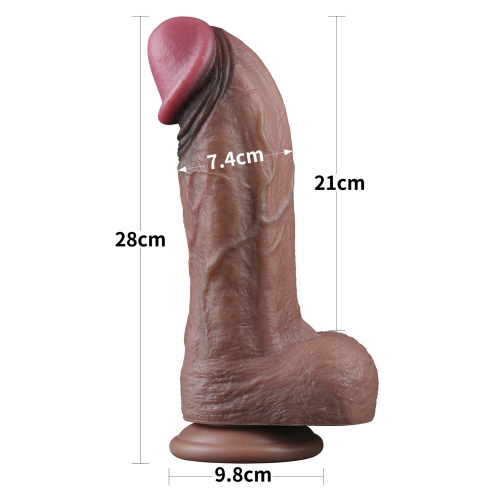 Реалистичный фаллоимитатор на присоске Dual Layered Silicone Cock 28 см.