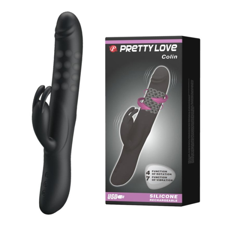 Перезаряжаемый вибратор-кролик с ротацией Pretty Love Colin