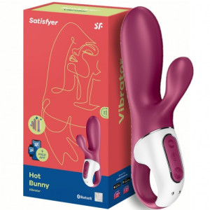 Смарт вибратор-кролик с подогревом бордовый Hot Bunny Satisfyer