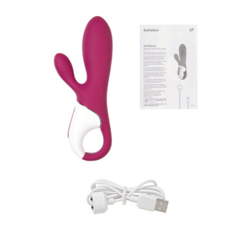 Смарт вибратор-кролик с подогревом бордовый Hot Bunny Satisfyer