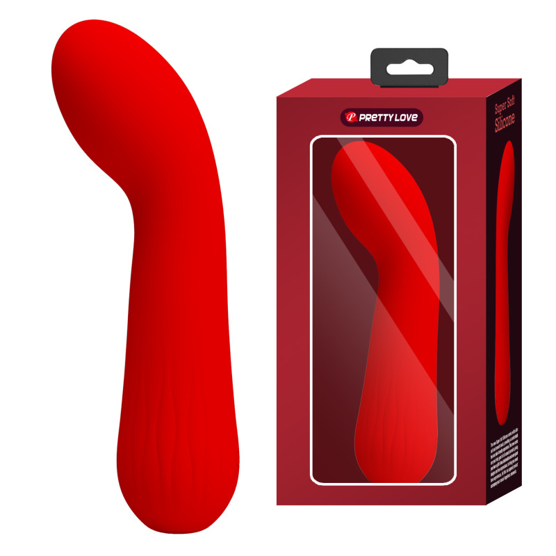 Перезаряжаемый гибкий вибратор для точки G Pretty Love Faun Super Soft Silicone красный