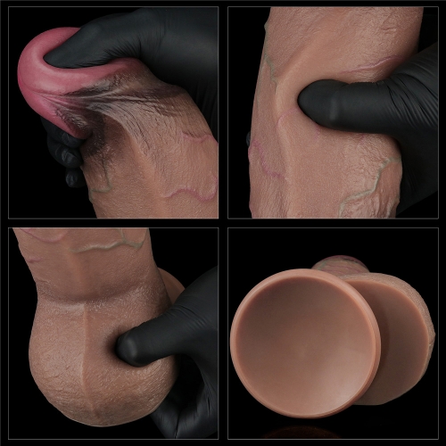 Реалистичный фаллоимитатор на присоске Dual Layered Silicone Cock 24.6 см.