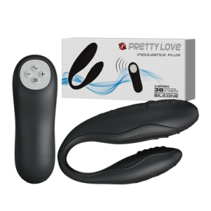 Парный вибромассажер для двойной стимуляции с беспроводным пультом Pretty Love Indulgence Plus