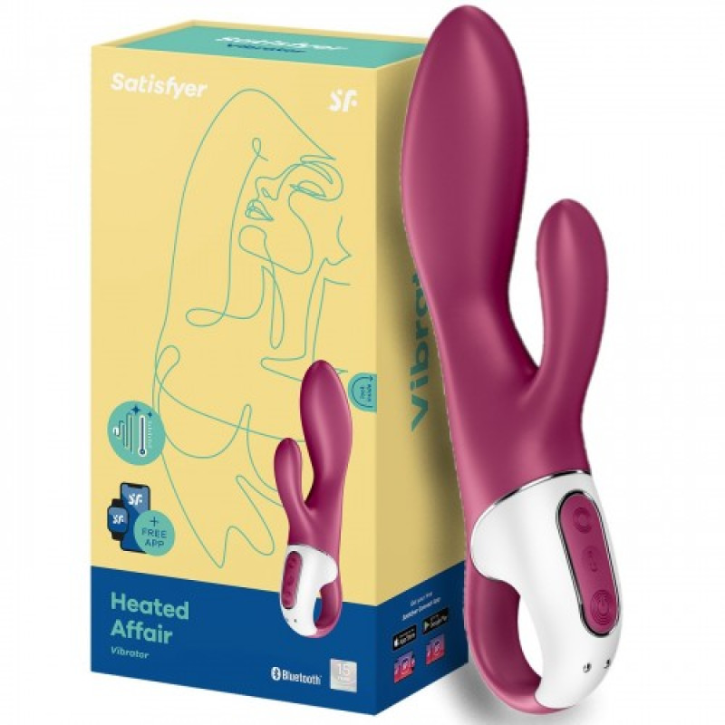 Смарт-вибратор для точки G с клиторальным стимулятором бордовый Heated Affair Satisfyer