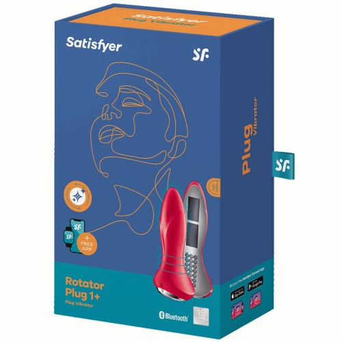 Анальный смарт-стимулятор с вибрацией и ротацией красный Rotator Plug 1+ Satisfyer