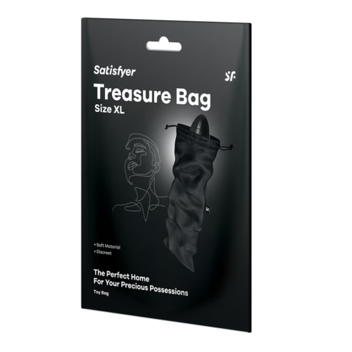 Мешочек для хранения секс игрушек черный Treasure Bag, XL Satisfyer