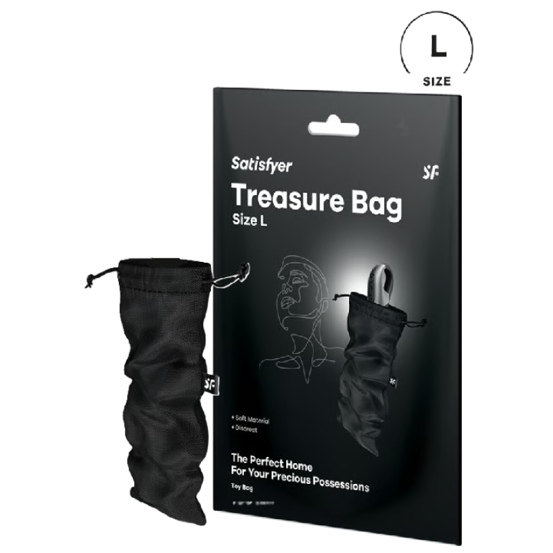 Мешочек для хранения игрушек черный Treasure Bag, L Satisfyer