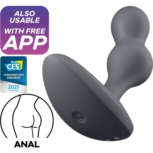 Анальный смарт-стимулятор с вибрацией серый Deep Diver Satisfyer