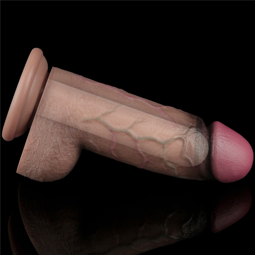 Реалистичный фаллоимитатор на присоске Dual Layered Silicone Cock 24.6 см.