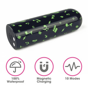 Светящийся в темноте перезаряжаемый мини вибратор LoveToy Music Massager (иной угол)