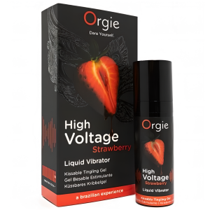 Жидкий вибратор со вкусом клубники Orgie HIGH VOLTAGE