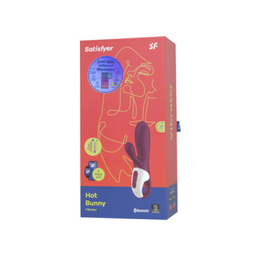 Смарт вибратор-кролик с подогревом бордовый Hot Bunny Satisfyer