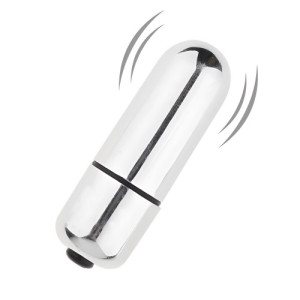 Серебристая вибропуля X-Basic Bullet Mini (иной угол)