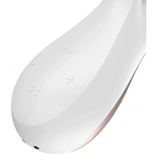 Смарт-вибратор с клиторальным стимулятором белый Double Flex Satisfyer