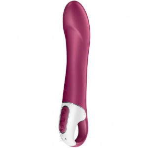 Смарт-вибратор с функцией нагрева бордовый Big Heat Satisfyer (иной угол)