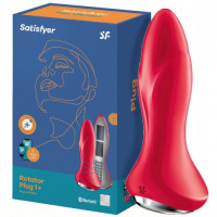 Анальный смарт-стимулятор с вибрацией и ротацией красный Rotator Plug 1+ Satisfyer