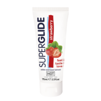 Орально-вагинальная съедобная смазка со вкусом клубники Superglide (75 мл)