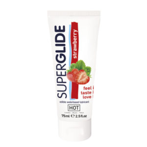 Орально-вагинальная съедобная смазка со вкусом клубники Superglide (75 мл)