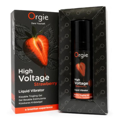 Жидкий вибратор со вкусом клубники Orgie HIGH VOLTAGE