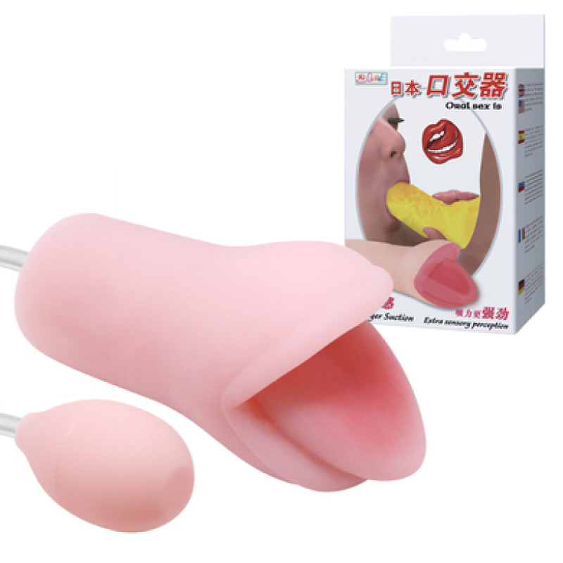 Мастурбатор-ротик с грушей Oral Sex
