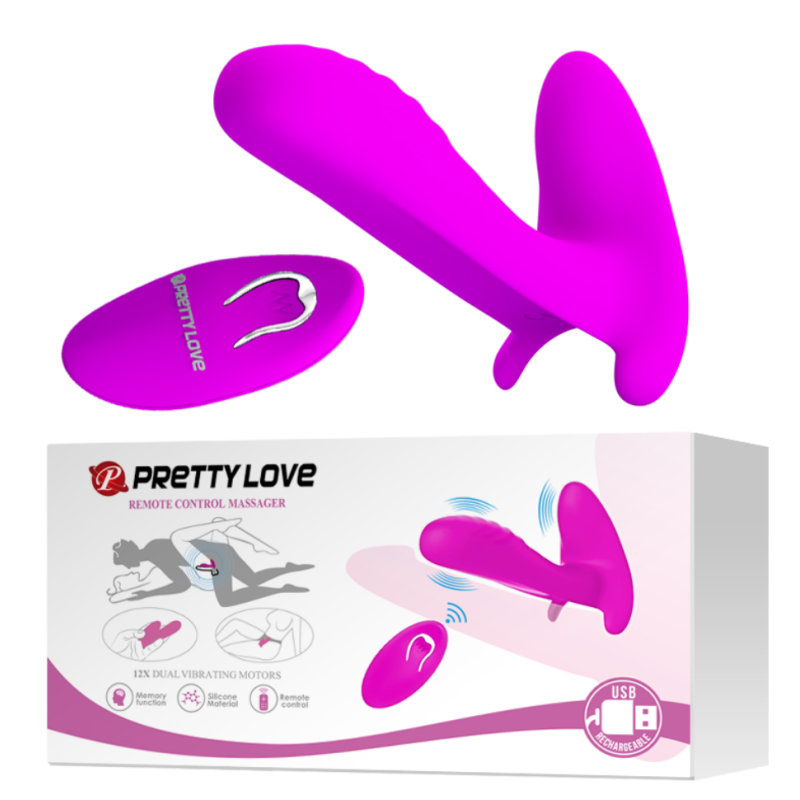 Парный вибратор с двумя моторами и пультом управления Pretty Love
