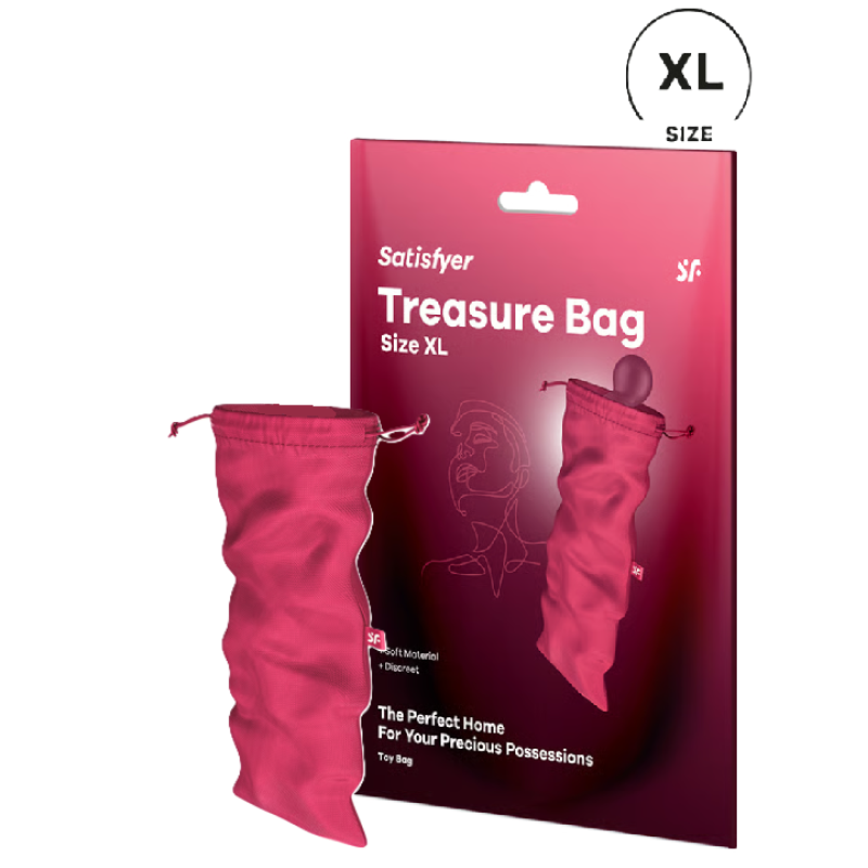 Мешочек для хранения секс игрушек розовый Treasure Bag, XL Satisfyer