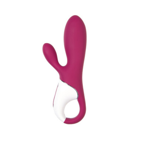 Смарт вибратор-кролик с подогревом бордовый Hot Bunny Satisfyer