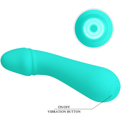 Перезаряжаемый гибкий вибратор для точки G Pretty Love Cetus Super Soft Silicone бирюзовый