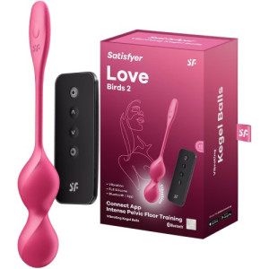 Смарт-виброшарики с пультом ДУ красные Love Birds 2 Satisfyer
