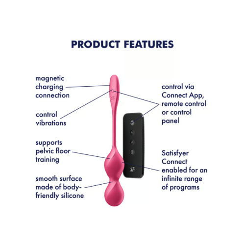 Смарт-виброшарики с пультом ДУ красные Love Birds 2 Satisfyer