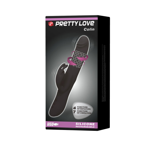 Перезаряжаемый вибратор-кролик с ротацией Pretty Love Colin