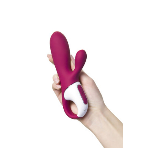 Смарт вибратор-кролик с подогревом бордовый Hot Bunny Satisfyer