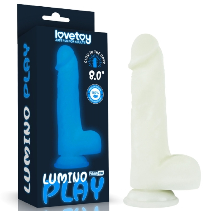 Светящийся в темноте фаллоимитатор на присоске Lumino Play 20,9 см
