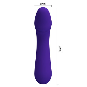 Перезаряжаемый гибкий вибратор для точки G Pretty Love Cetus Super Soft Silicone синий (иной угол)