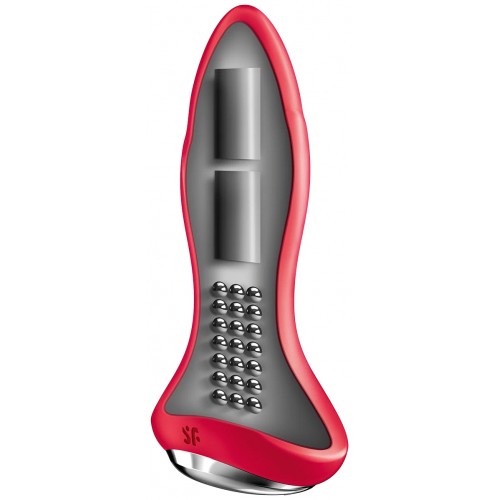 Анальный смарт-стимулятор с вибрацией и ротацией красный Rotator Plug 1+ Satisfyer