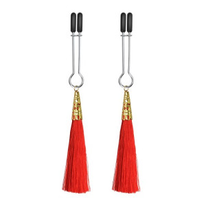 Зажимы для сосков Glamor Tassel Nipple Clamp Red (иной угол)
