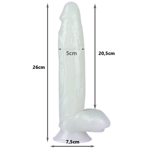 Светящийся в темноте фаллос на присоске Lumino Play Dildo 26 см