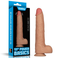 Перезаряжаемый вибратор реалистичный Power Basics 28 см