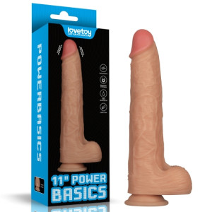 Перезаряжаемый вибратор реалистичный Power Basics 28 см