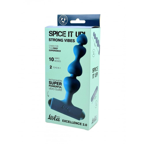 Анальная цепочка с перезаряжаемой вибропулей зеленая SPICE IT UP EXCELLENCE 2.0