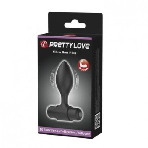 Анальная пробка с вибрацией и T-образным основанием Pretty Love Vibro Butt Plug