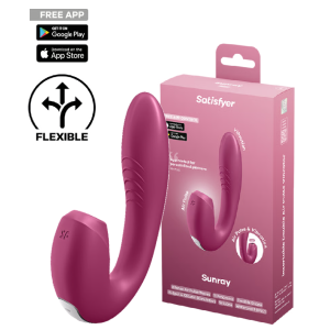 Смарт-вибратор с вакуумно-волновым стимулятором клитора розовый Sunray Satisfyer