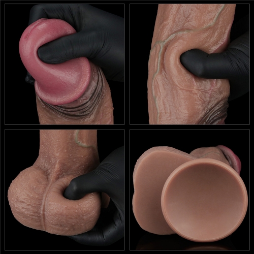 Реалистичный фаллоимитатор на присоске Dual Layered Silicone Cock 28 см.
