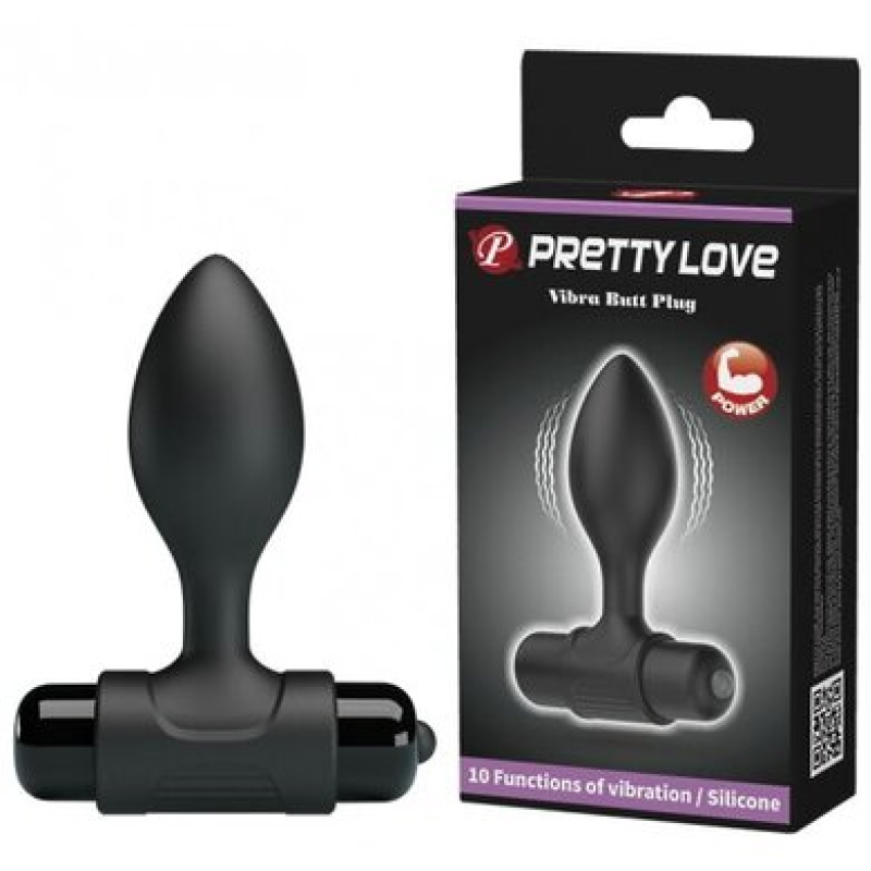 Анальная пробка с вибрацией и T-образным основанием Pretty Love Vibro Butt Plug