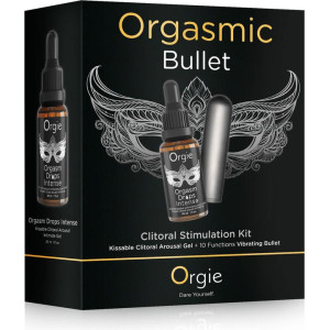 Женский набор: возбуждающие капли для клитора и вибропуля Orgie Orgasmic Bullet and Orgasm Drops Intense